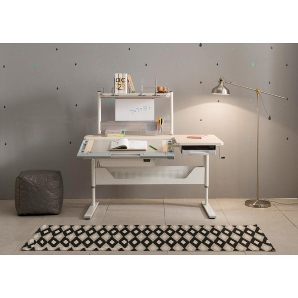 Задняя полка к столу Comf-Pro MINI SMART (Белая доска, Белый дуб) A/SMART-S-S-T