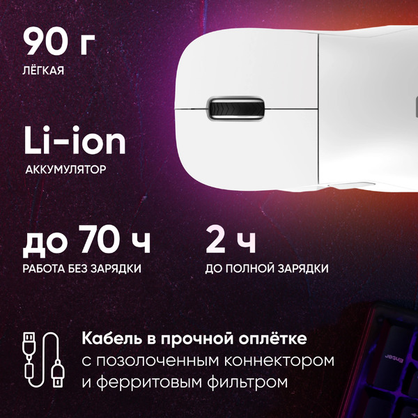 Мышь Оклик 900GMW (белый)