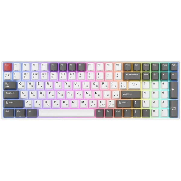 Клавиатура Royal Kludge RK100 Grey/Red/White (Brown switch)