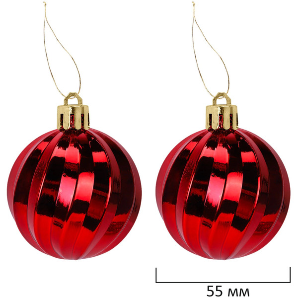 Шары елочные ЗОЛОТАЯ СКАЗКА Red and White Shine 592589 (красный/белый)
