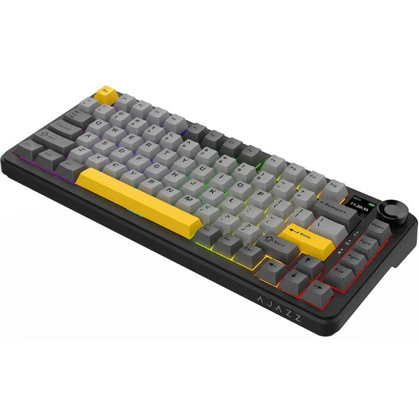 Компьютерная клавиатура AJAZZ AK820 MAX PLUS (черно-серая с желтым)