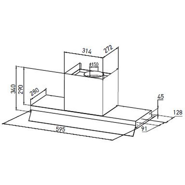 Кухонная вытяжка ZorG Aeria 1280 60 S (черный)