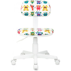 Кресло Бюрократ CH-W201NX (белый монстры/пластик белый)