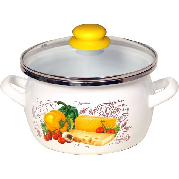 Кастрюля Сантэкс 1-2430112 (сырная поляна, белый)