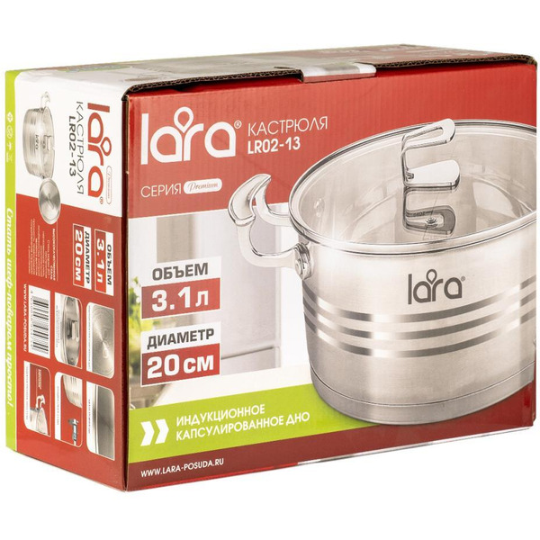 Кастрюля LARA Premium LR02-13