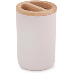 Стакан для зубной щетки и пасты Альтернатива Бамбук М8056 (бежевый)