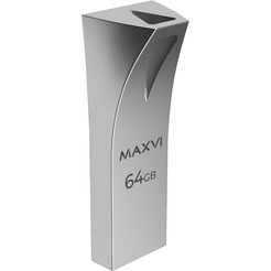 USB флеш-накопитель Maxvi MK2 64GB 2.0 metallic silver
