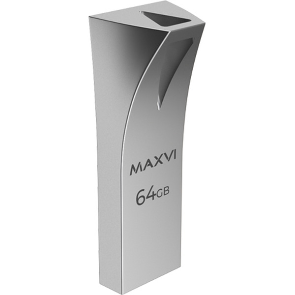 USB флеш-накопитель Maxvi MK2 64GB 2.0 metallic silver