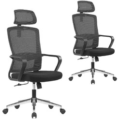 Кресло компьютерное SitZone U-060A сетка/ткань,черный,крестов.хром,2шт