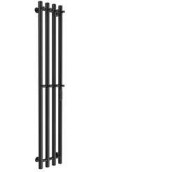 Полотенцесушитель электрический Маргроид Ferrum Inaro 4 СНШ 150×6×18 (черный матовый, скрытого монтажа, таймер справа, 8 крючков)