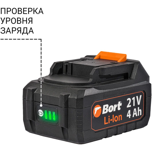 Угловая шлифмашина Bort BWS-21LI (с 2-мя АКБ, кейс)