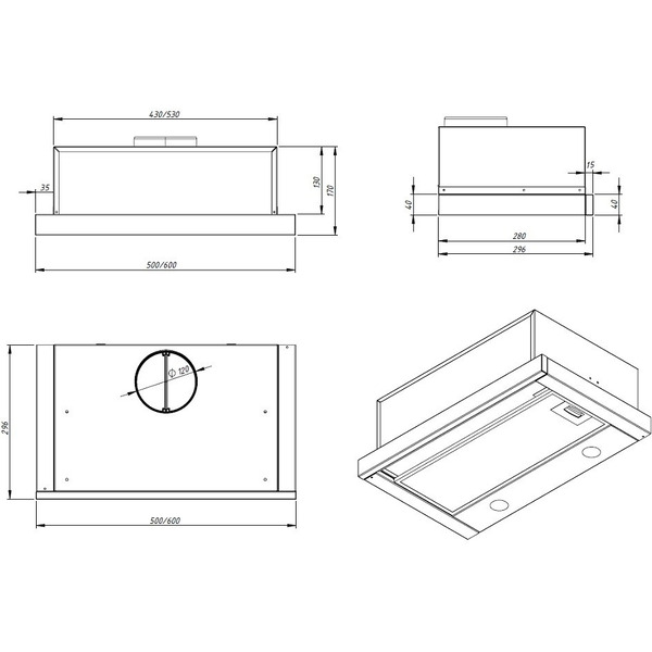 Вытяжка Akpo Light Eco Glass Twin 50 WK-7 (серый)