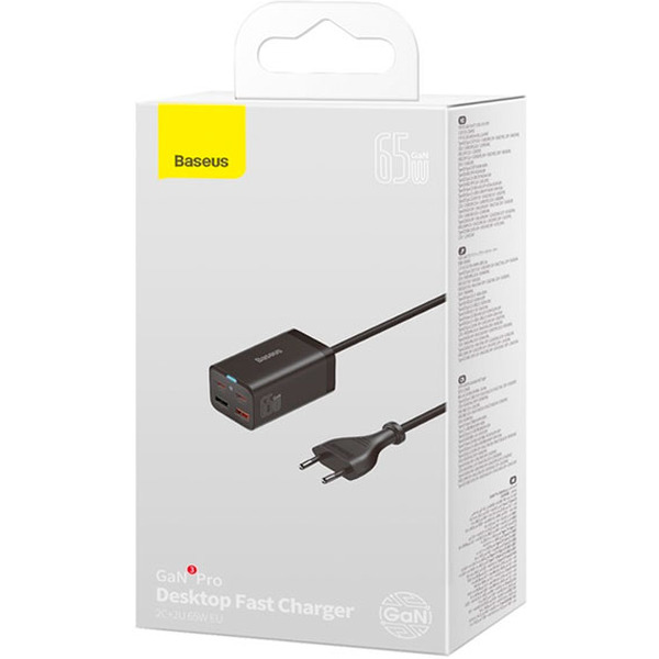 Сетевое зарядное устройство Baseus GaN3 Pro Desktop Fast Charger 2C+2U 65W CCGP040101 Black