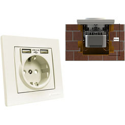 Розетка Mutlusan Rita 2200-619-0202 (слоновая кость)