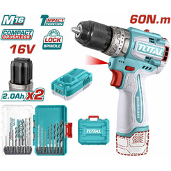 Ударная дрель-шуруповерт Total TOSLI241199 (с 2-мя АКБ, кейс)