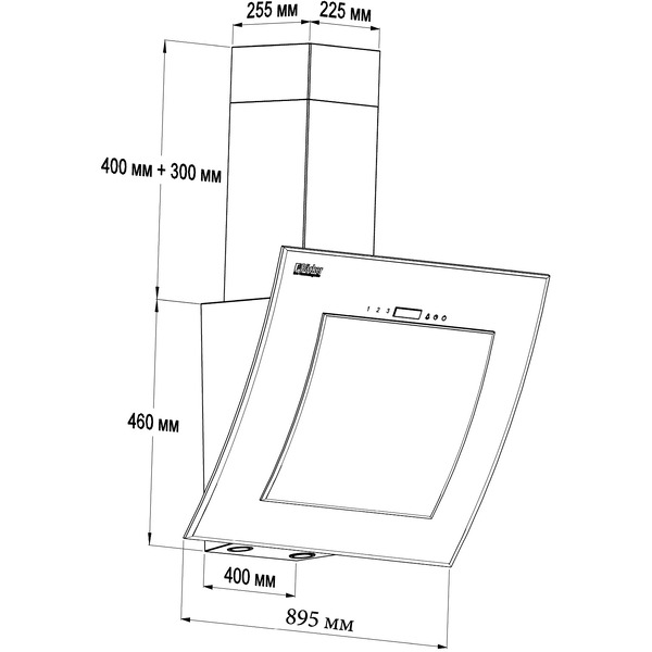 Вытяжка BACKER AH90E-WAV180 RC Black Glass