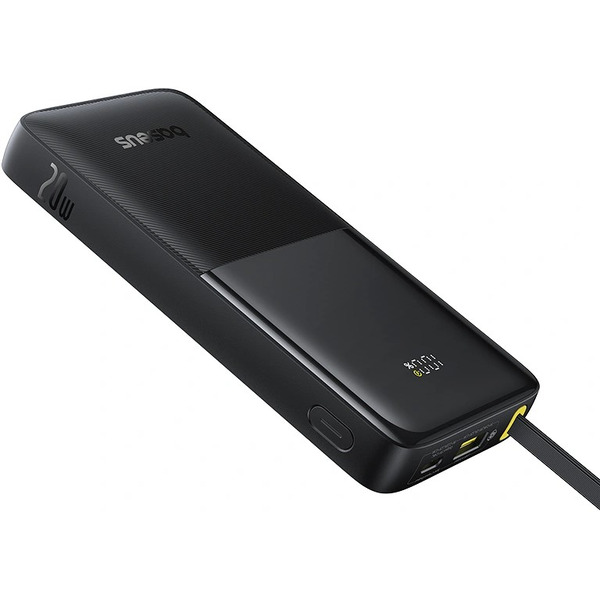 Внешний аккумулятор Baseus Bipow 2 Digital Display Power Bank With Built-in USB-C Cable 10000mah 20W (черный)