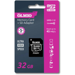 Карта памяти Olmio microSDHC 32GB Class 10 UHS-I (а адаптером)