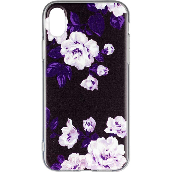 Задняя накладка CASE Print Apple iPhone XR Черно-белый цветок