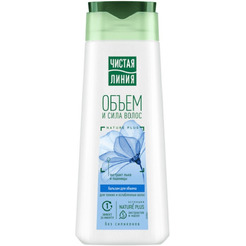 Бальзам-ополаскиватель ЧИСТАЯ ЛИНИЯ Объем и сила с экстрактом ростков пшеницы, 380 мл
