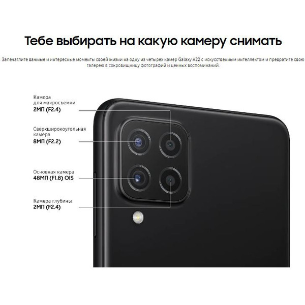 Смартфон SAMSUNG Galaxy A22 4GB/64GB (черный)
