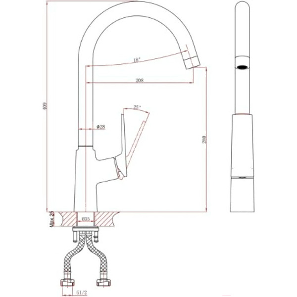 Смеситель для кухни A-Five A5-1324