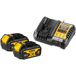 Аккумулятор с зарядным устройством DeWalt DCB1104M2 (18В/2x4 Ач)