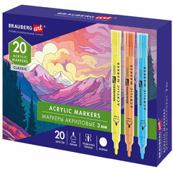 Маркеры акриловые BRAUBERG ART CLASSIC 152526 (20 цв)