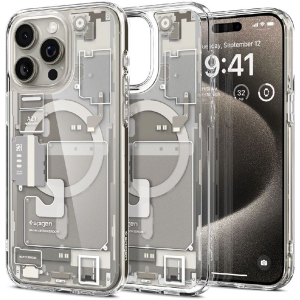 Чехол для телефона Spigen Ultra Hybrid Zero One (MagFit) для iPhone 15 Pro Max ACS07211 (серый/разноцветный)