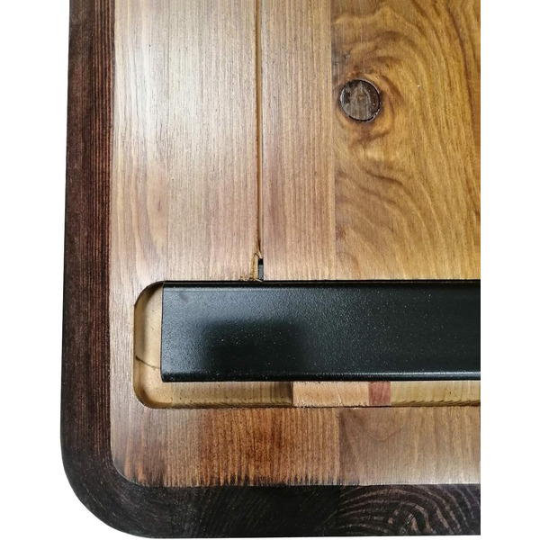 Столешница к столу Ergosmart "массив Дуб мореный - рваный край (03)" 1600х800х50 мм