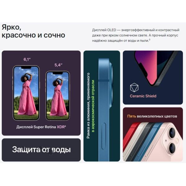 Смартфон APPLE iPhone 13 128GB Midnight (MLNC3AH/A)