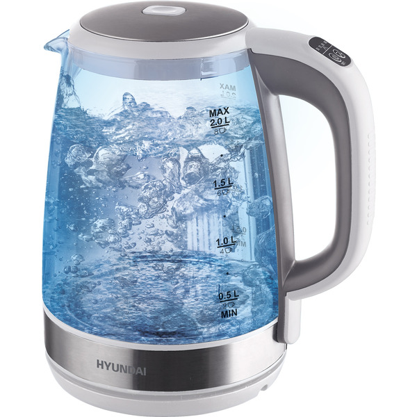 Электрический чайник Hyundai HYK-G8880 (серый/серебристый)