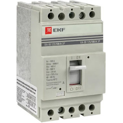 Выключатель автоматический EKF PROxima ВА-99 125/ 100А 3P 25кА