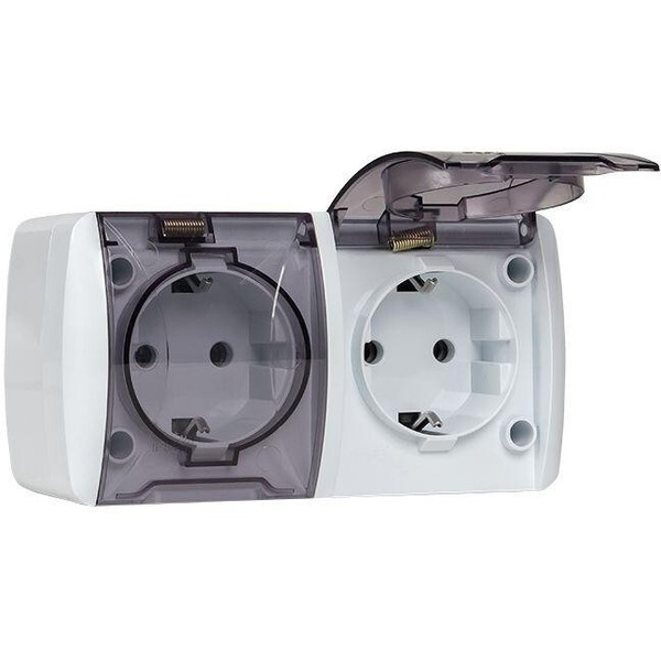 Розетка EKF Владивосток 2-местная 16А (белый)