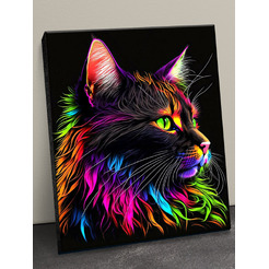 Картина по номерам Флюид Радужный котик 40x50 BHR0557