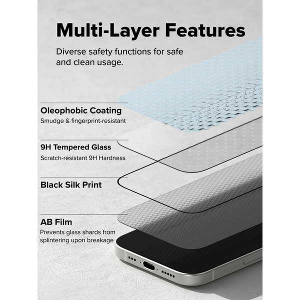 Защитное стекло Ringke EASY SLIDE 2шт для iPhone 17