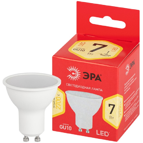 Led mr16-7w-827-gu10 r red line Лампочка светодиодная gu10 7вт софит теплый белый свет ЭРА
