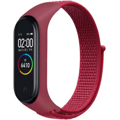 Ремешок Bingo Nylon для Xiaomi Mi Band 5/6/7 Красный