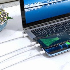 Кабель Hoco X74 USB Type-A - microUSB/USB Type-C/Lightning (1 м, белый)