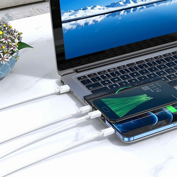 Кабель Hoco X74 USB Type-A - microUSB/USB Type-C/Lightning (1 м, белый)