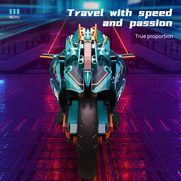 Игрушка конструктор MOYU Motorcycle  MY88017 (с пультом дистанционного управления и набором электродвигателей)