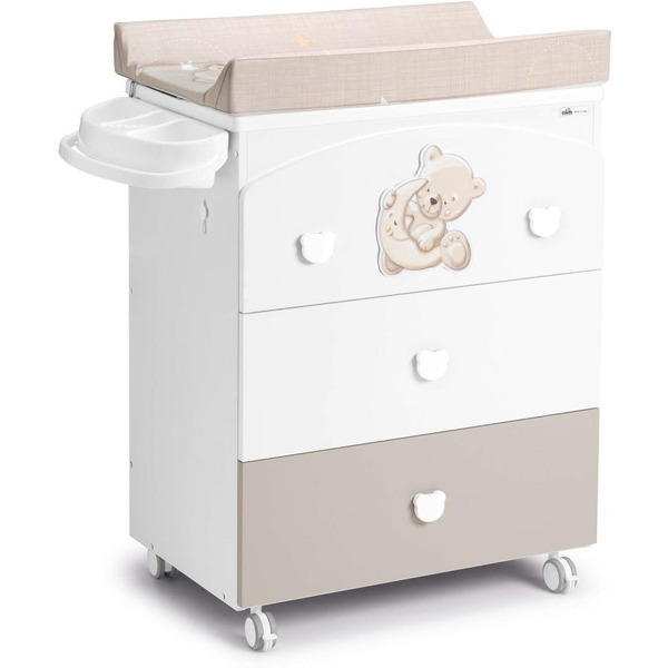 Комод пеленальный CAM CASSETTIERA ORSO (группа 0/3), лунный медведь, белый/бежевый