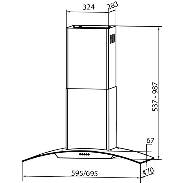 Вытяжка кухонная DACH HILARI 60 inox