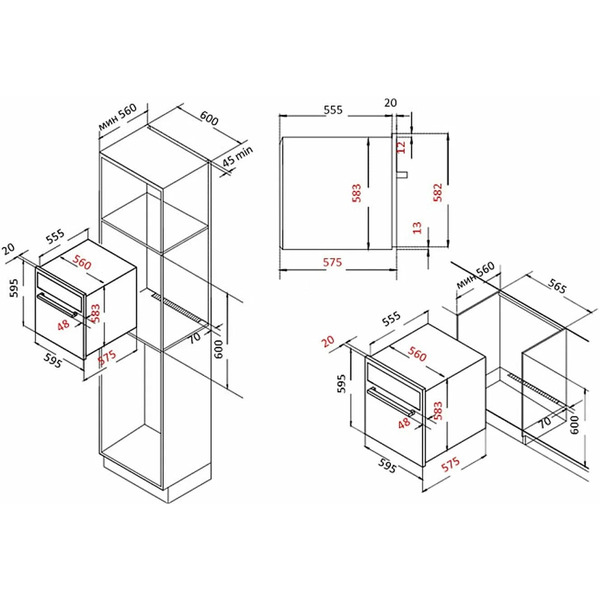 Духовой шкаф Evelux EO 650 PB