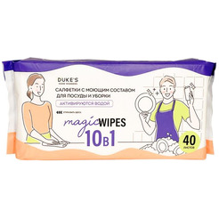 Салфетки с моющим составом для посуды и уборки DUKE'S HOME WONDERS Бамбук DS017 40 шт