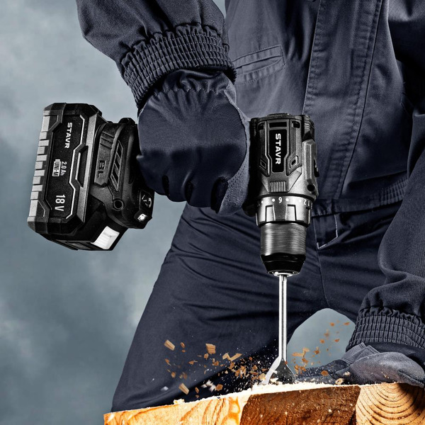 Дрель-шуруповерт STAVR SDD 18BL-2K