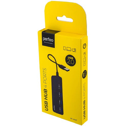 Разветвитель USB-HUB Perfeo PF-H047 4 Port Black