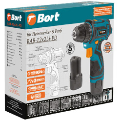 Дрель-шуруповерт Bort BAB-12x2Li-FD 93413151