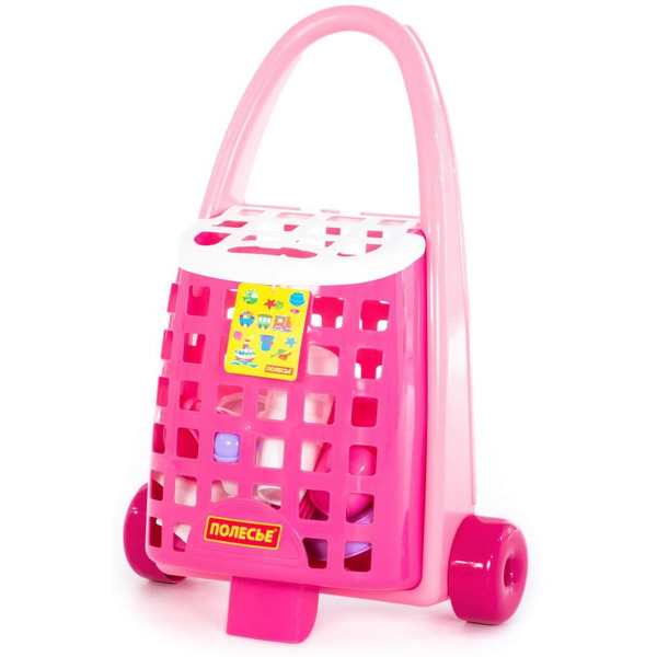 Набор игрушечной посуды Полесье Забавная тележка с набором детской посуды 44389