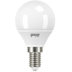Светодиодная лампочка Gauss Elementary Basic E14 5W 3000K G45 10501152